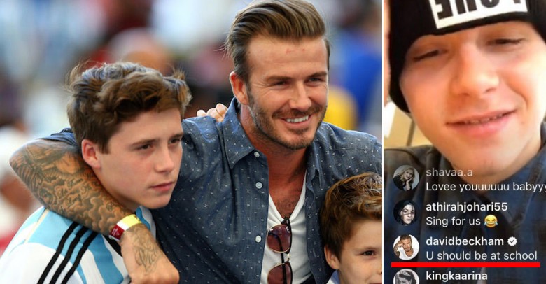 David Beckham se burla de su hijo en instagram.
