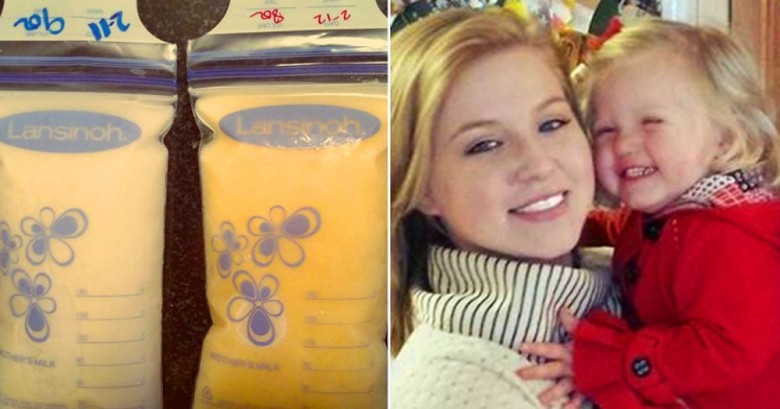 Ella subió esta foto de su leche materna extraída con un día de diferencia. Mira el motivo