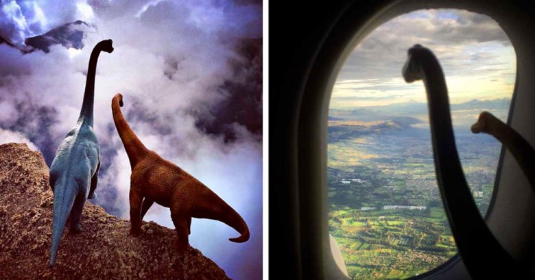 Este fotógrafo demuestra que las fotos de viajes se ven mejor con dinosaurios de juguete