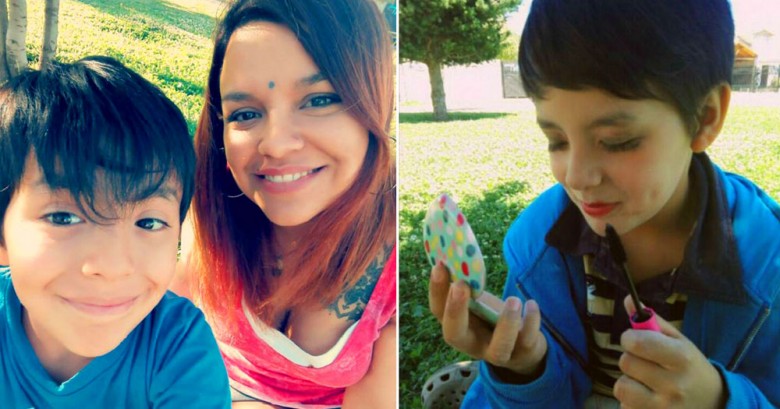 Esta mamá dejó a su hijo de 9 años maquillarse. fíjate lo que sucedió después.